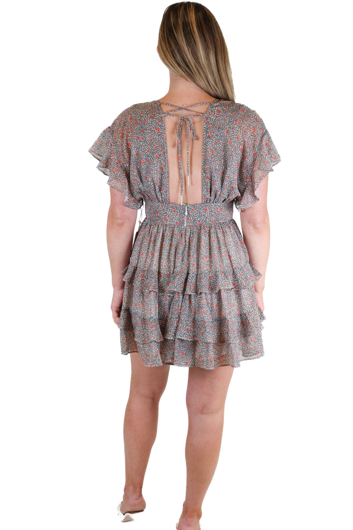 tularosa deep v floral mini dress NWT (s; retail $218)