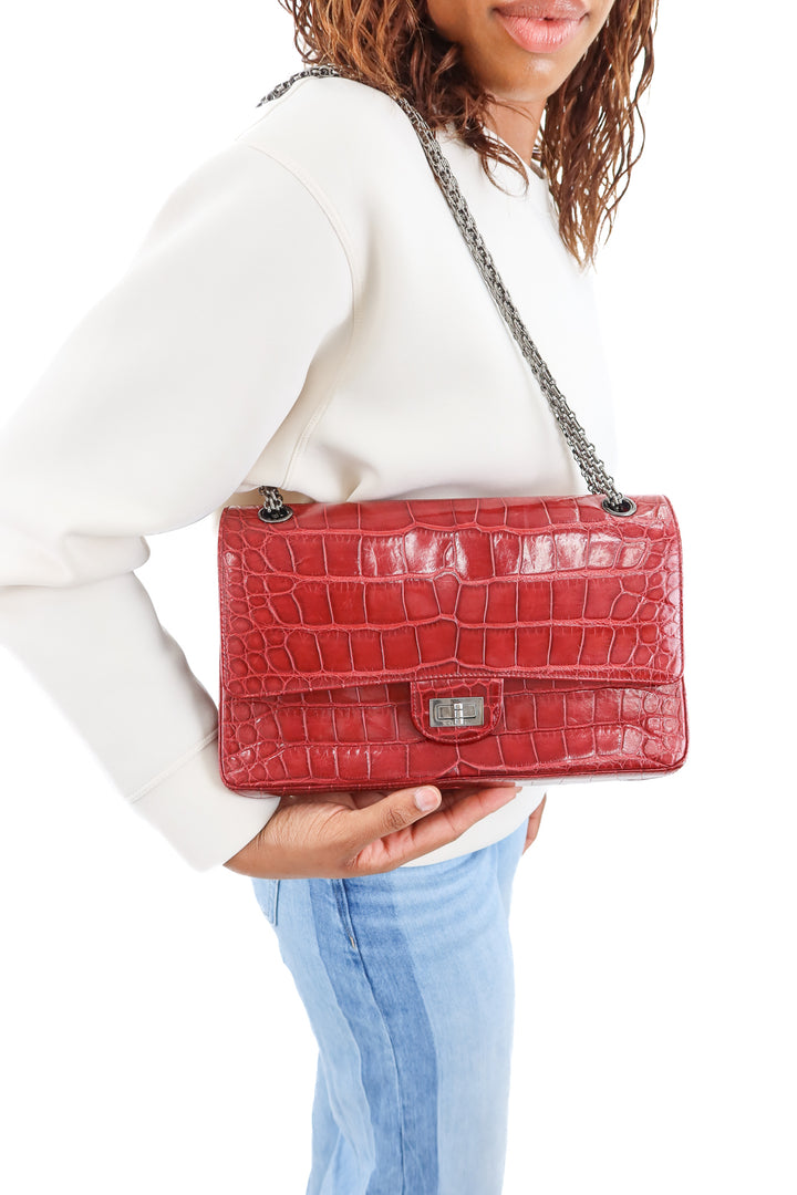 Chanel 2.55 Reissue 226 Flap in Bordeaux Alligator (retail $32,000)