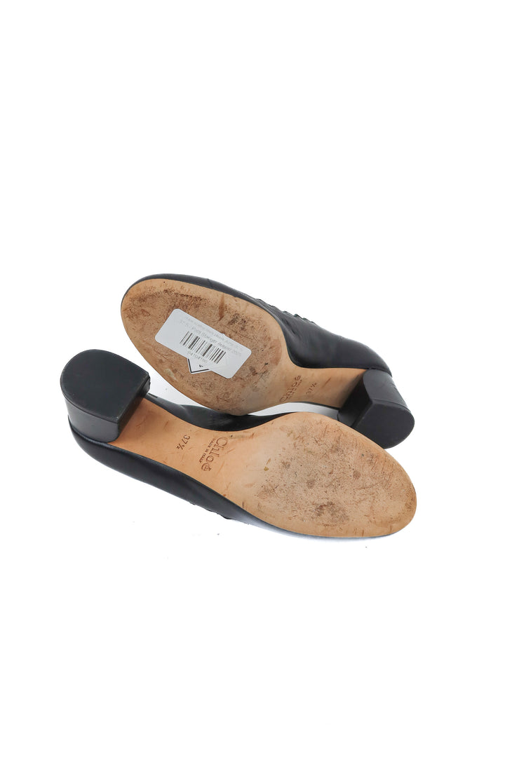 chloe scallop black classic pump (37.5)