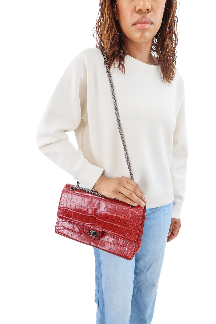 Chanel 2.55 Reissue 226 Flap in Bordeaux Alligator (retail $32,000)