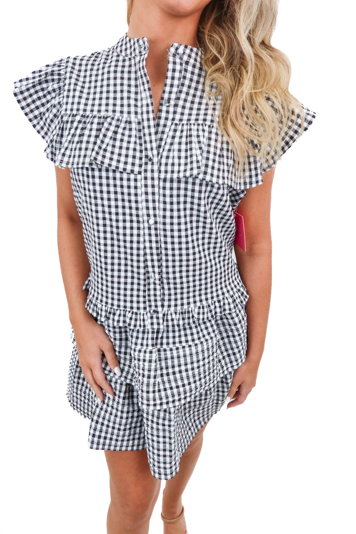 Buddy Love black and white gingham set (XS; retail $138)
