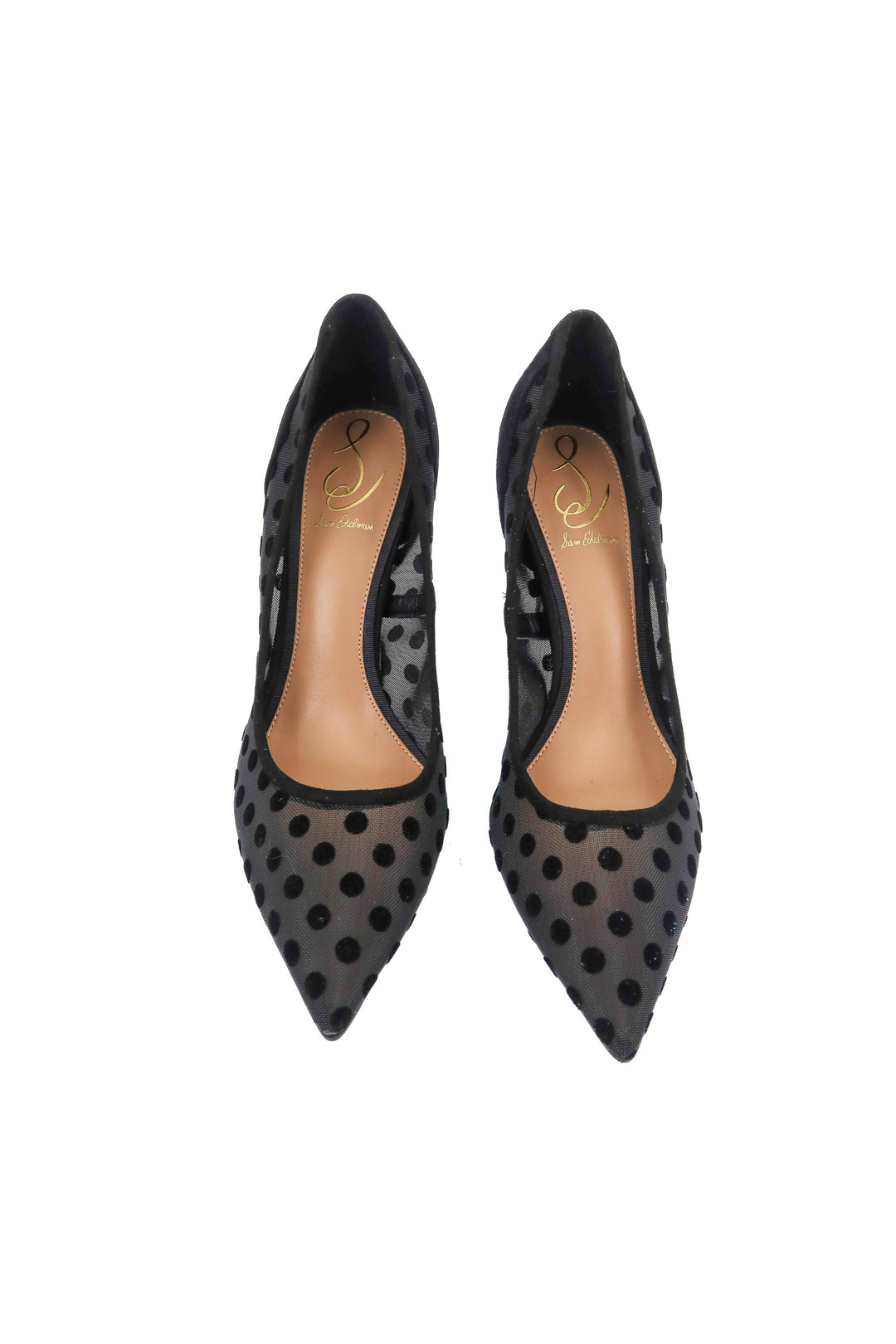 sam edelman black mesh polka dot heels (9)