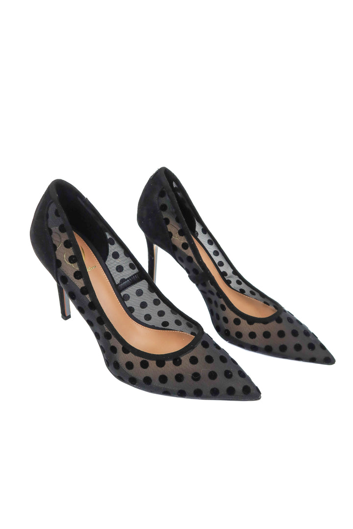 sam edelman black mesh polka dot heels (9)