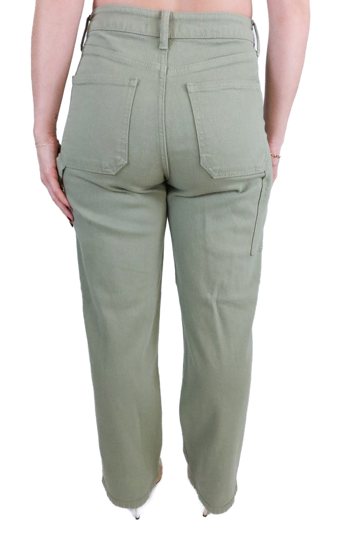 JBD Olive green wide leg denim cargo pants (27)