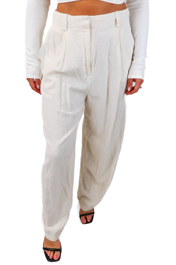 lioness cream linen pants (s; retail $89)