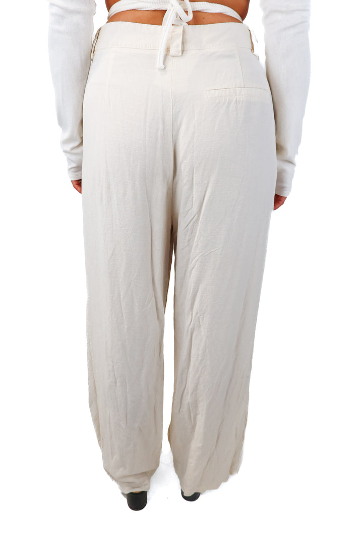 lioness cream linen pants (s; retail $89)