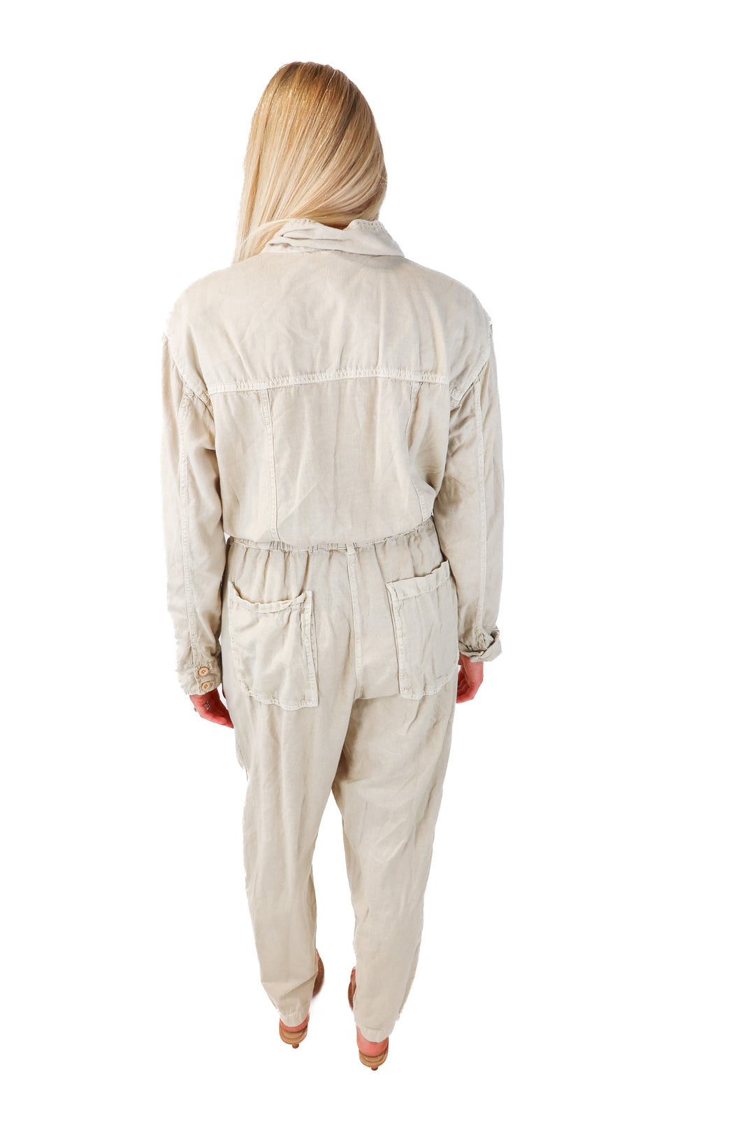 free people cargo jumpsuit (m)