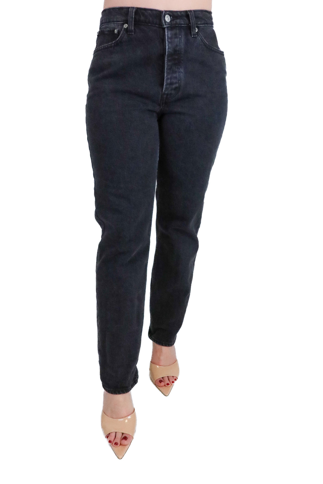 Abercrombie Black Dad High Rise Jeans (27/4R; retail $90)