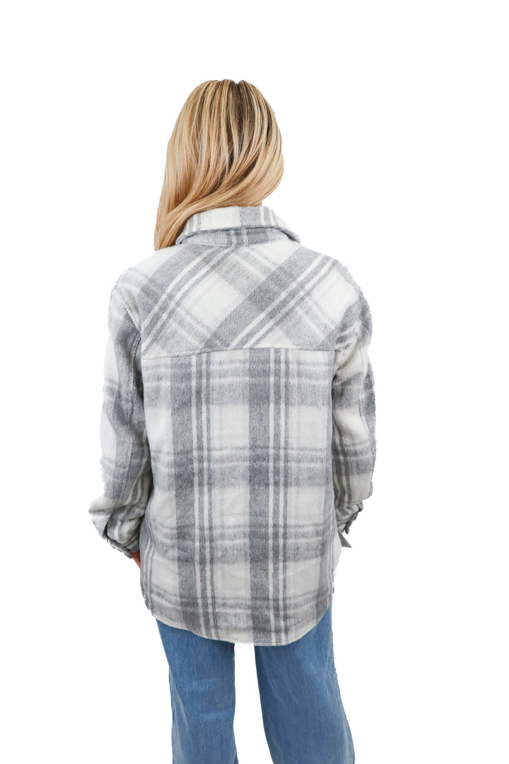 Thread and Supply grey plaid jacket (S; retail $78)