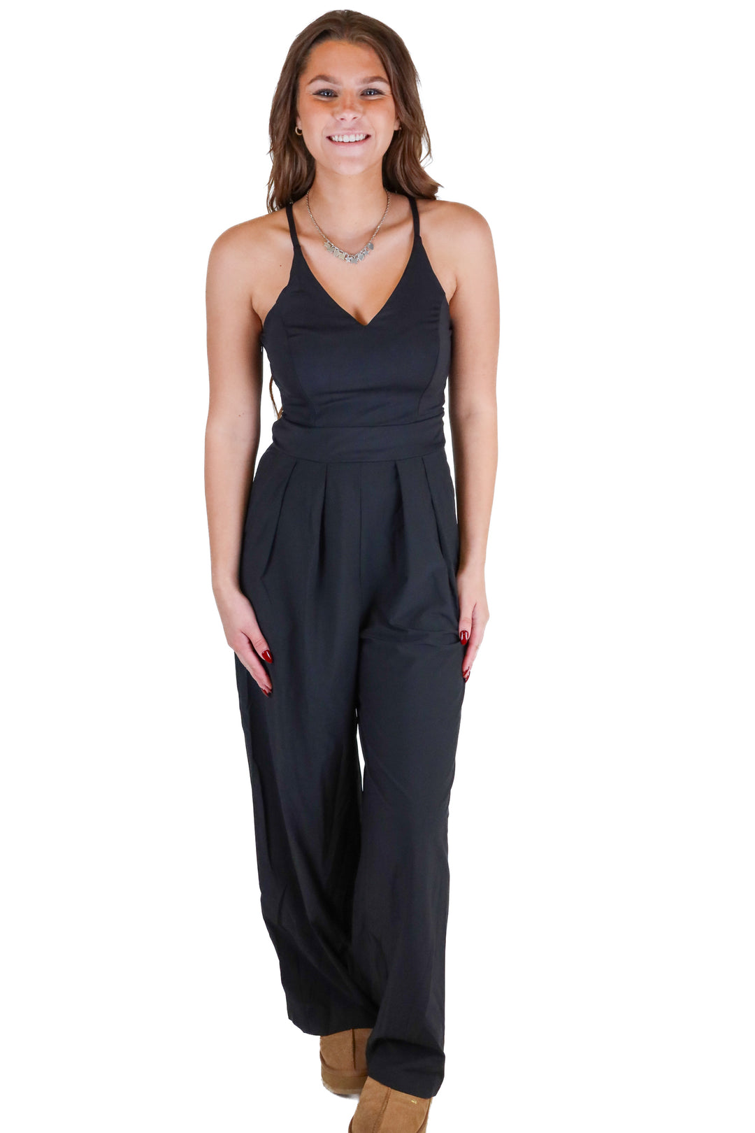 halara black jumpsuit NWT (S; retail $54.95)