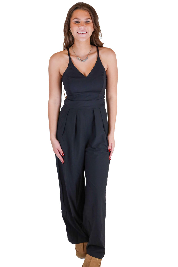 halara black jumpsuit NWT (S; retail $54.95)