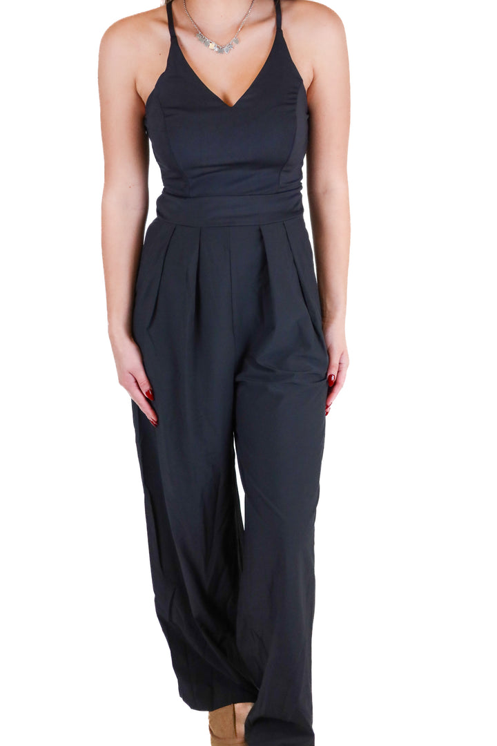 halara black jumpsuit NWT (S; retail $54.95)