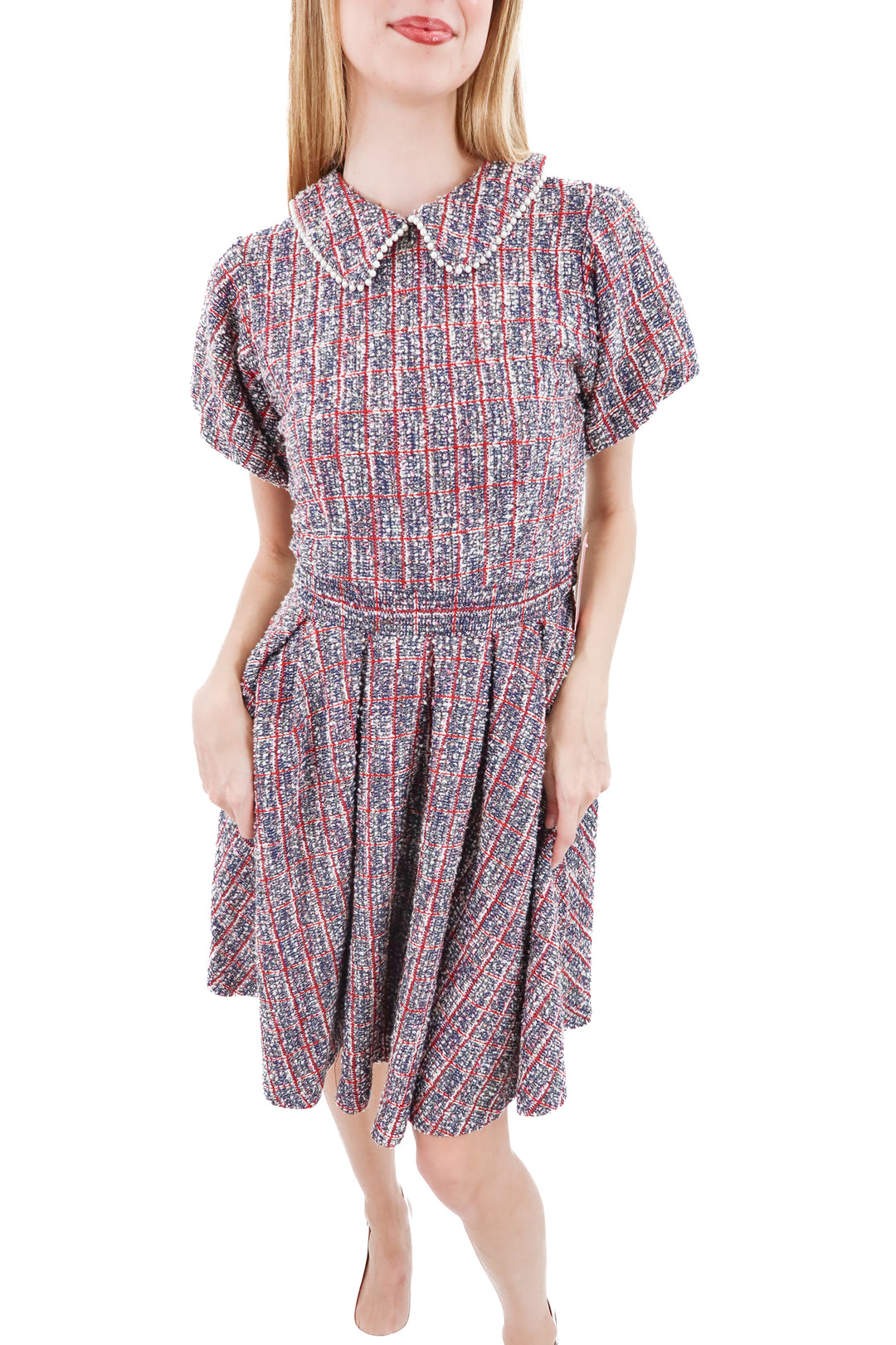 ivy city navy tweed dress nwt (s; retail $128)