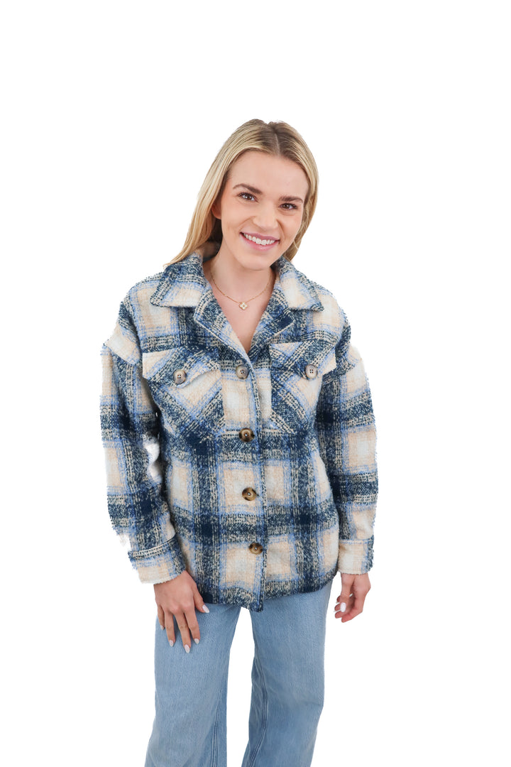 Park Adelyn blue plaid jacket (S)