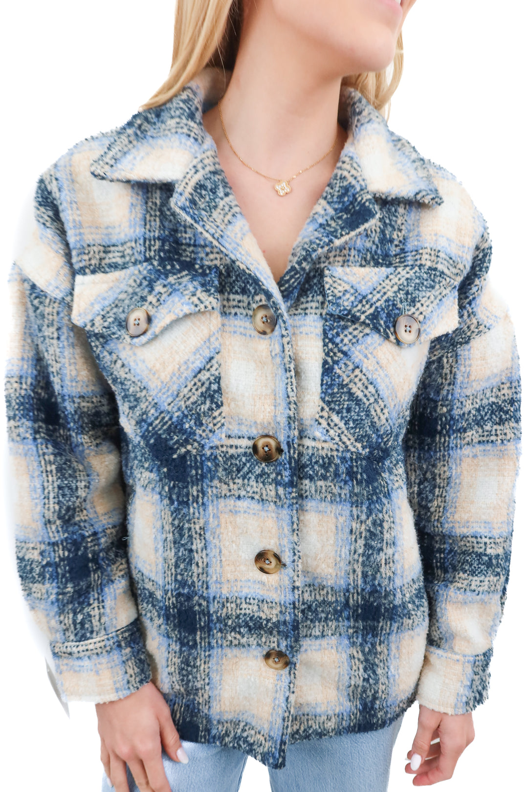 Park Adelyn blue plaid jacket (S)