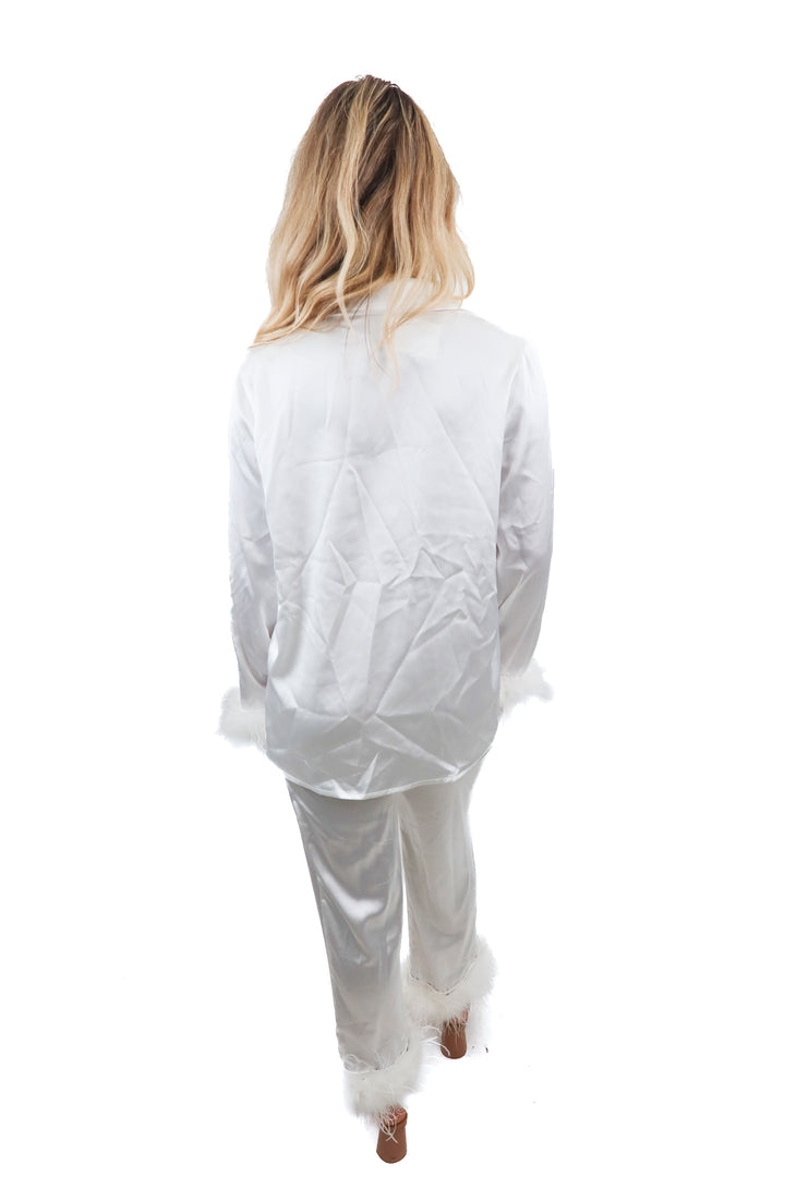 BuddyLove ivory satin pajama pants set NWOT (S)