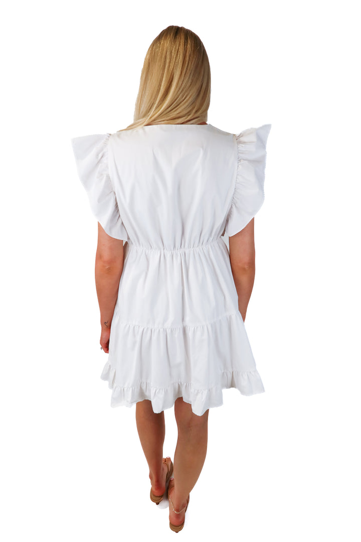 abercrombie & fitch white tiered dress (m; retail $80)