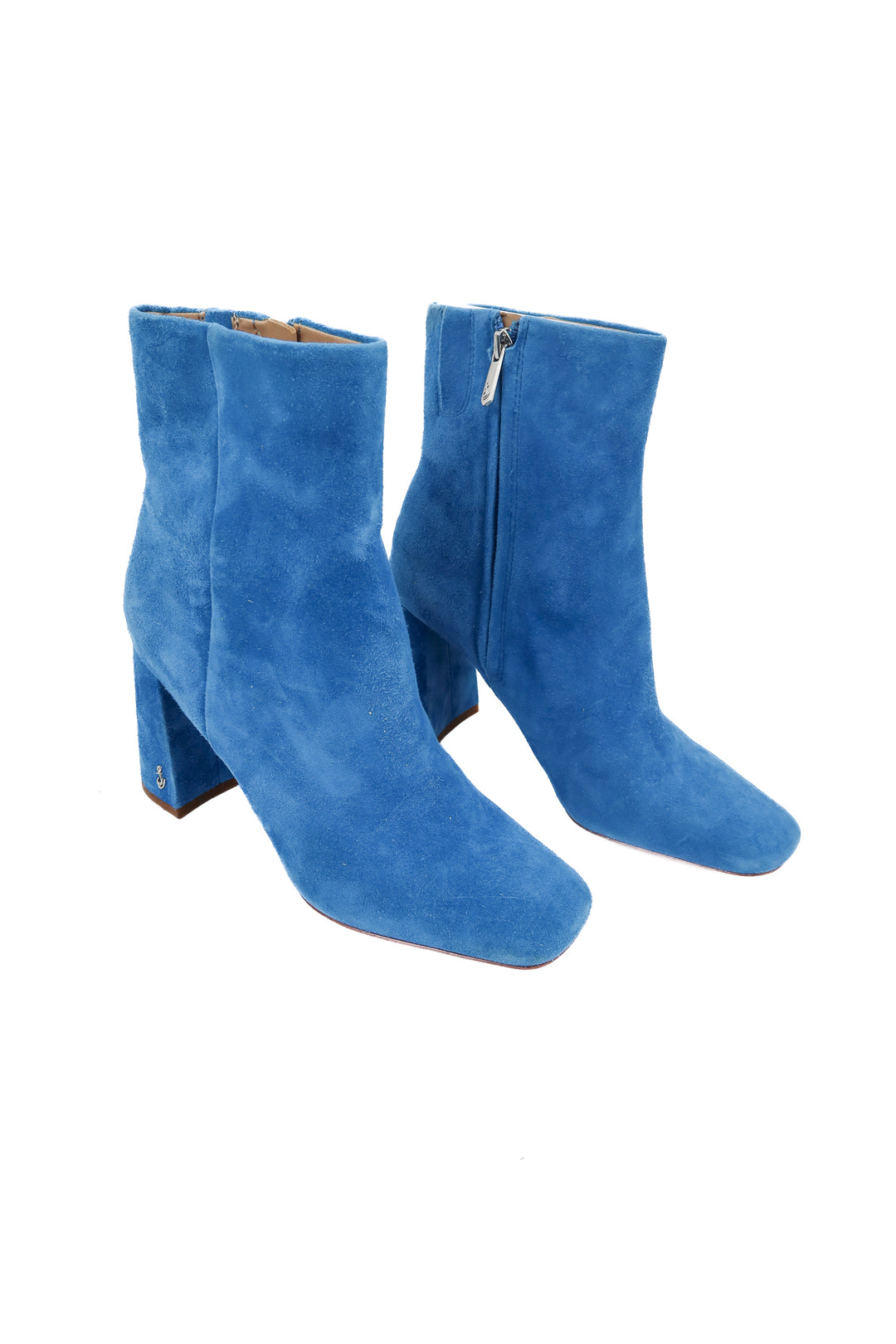 sam edelman blue suede booties (8.5)