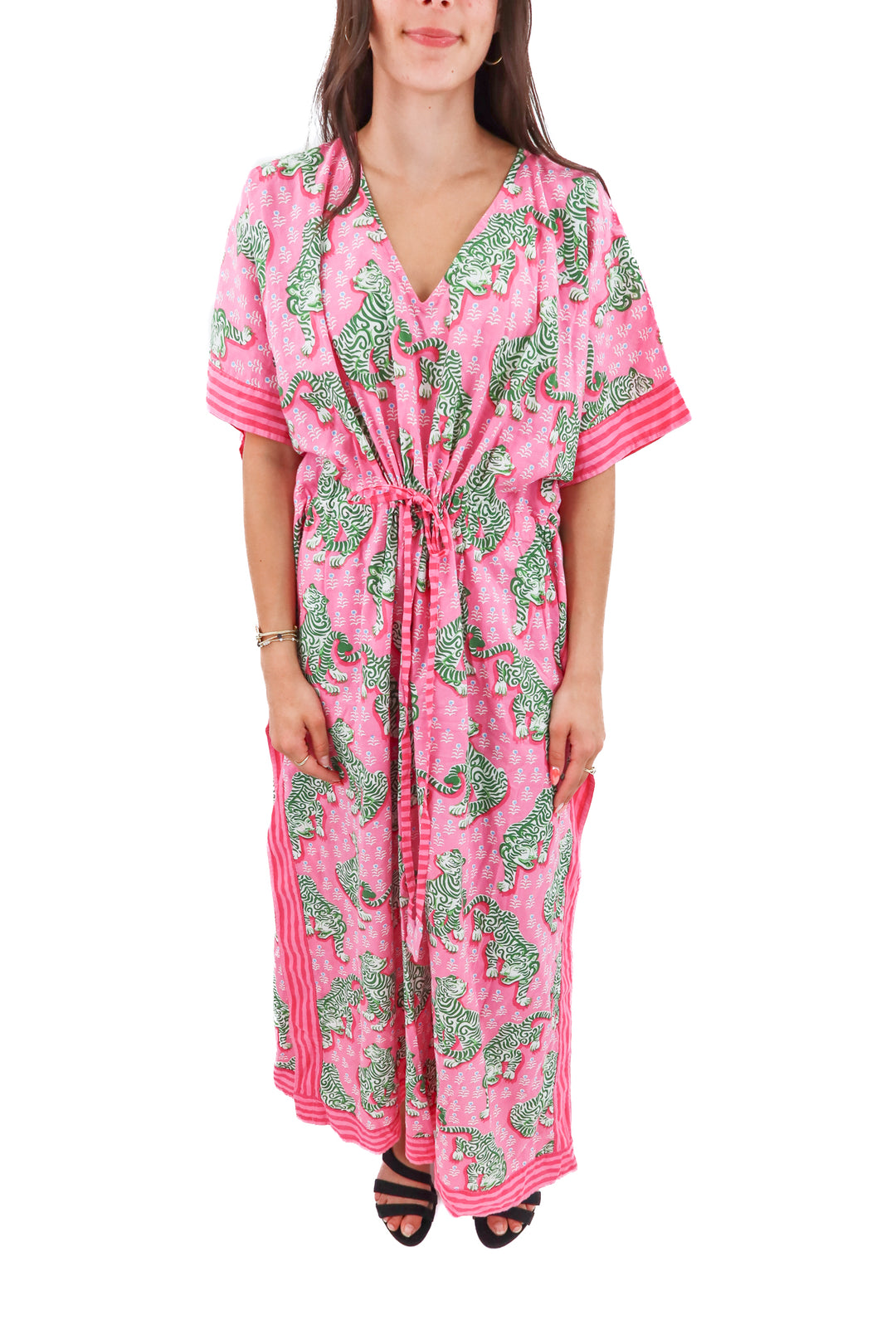 printfresh + lime nicki pink and green tiger dress (os; retail $148)