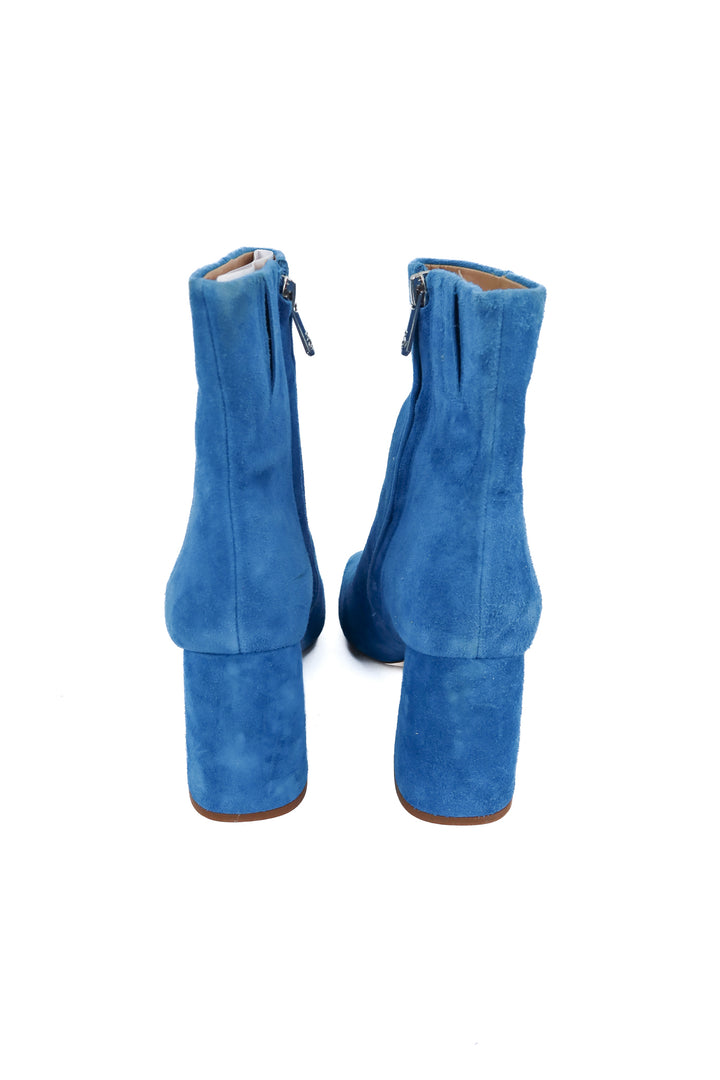 sam edelman blue suede booties (8.5)