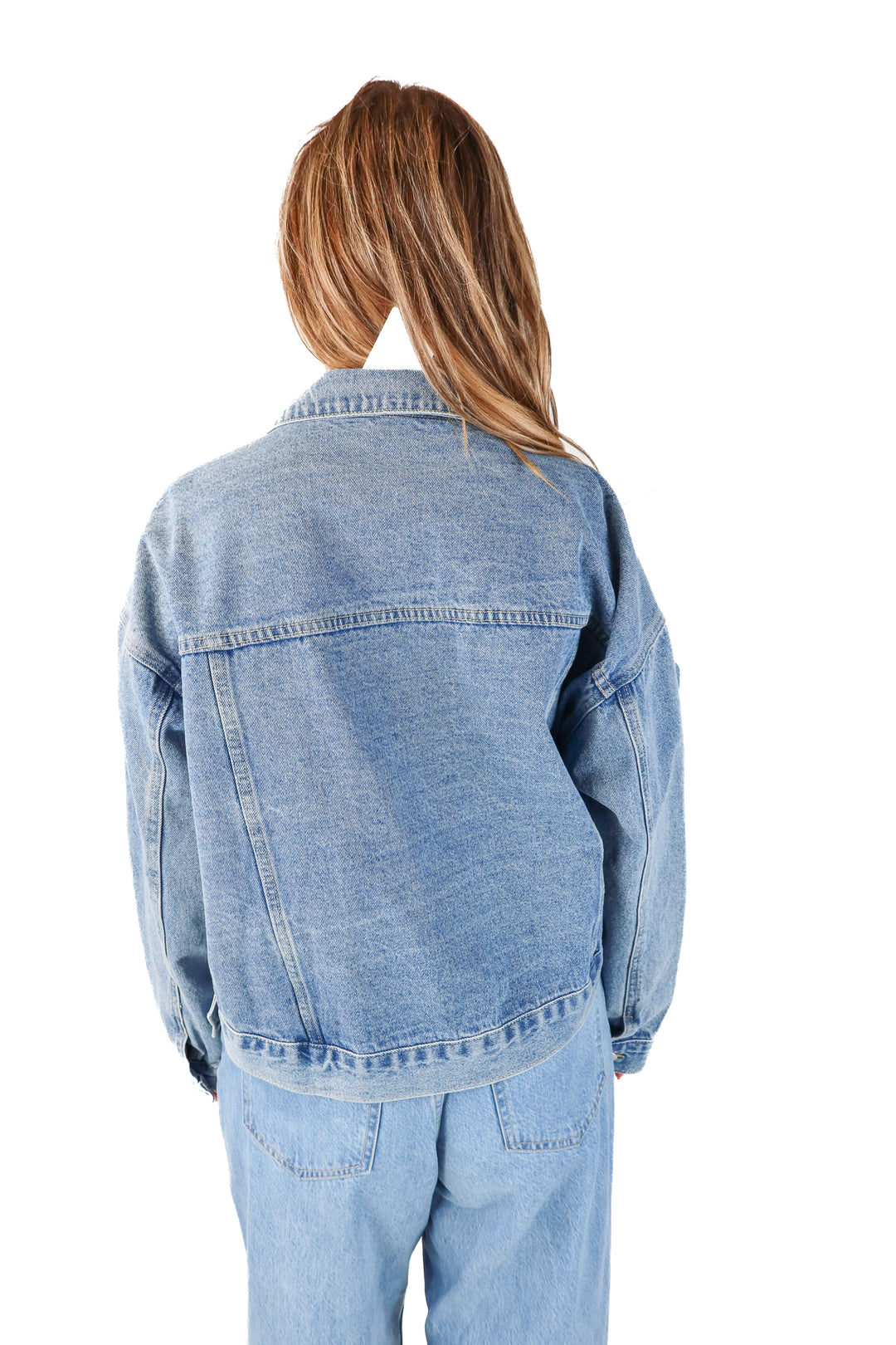 SOLD miss lola cropped denim jacket NWT (L)