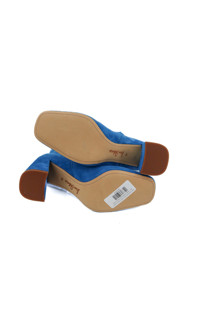 sam edelman blue suede booties (8.5)