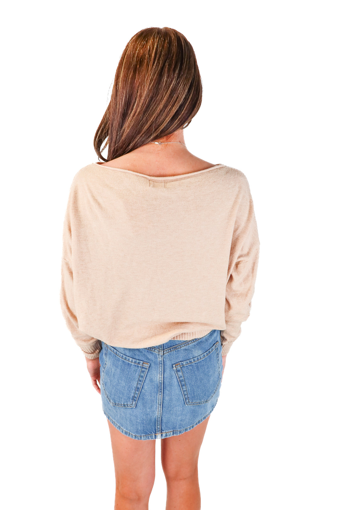 dreamer by debut brown boatneck sweater (s/m)