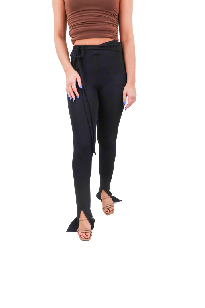 camila coelho black split front pant (xs; retail $167)