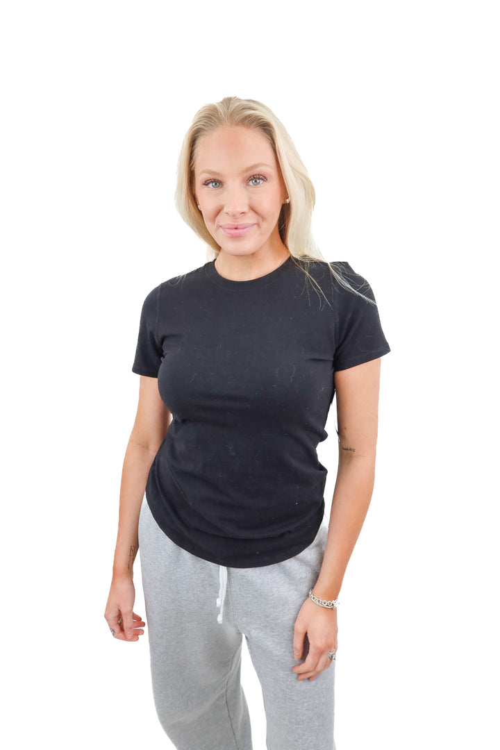 Cuddl Duds black cotton tee (S)