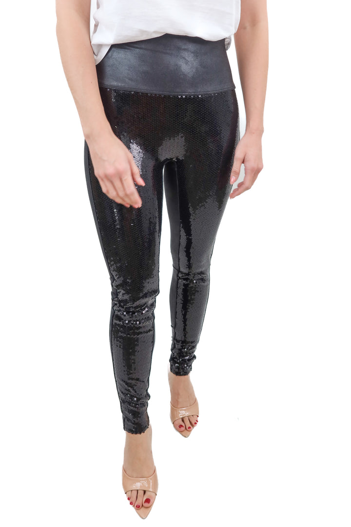 Spanx black shine sequins legging (S)