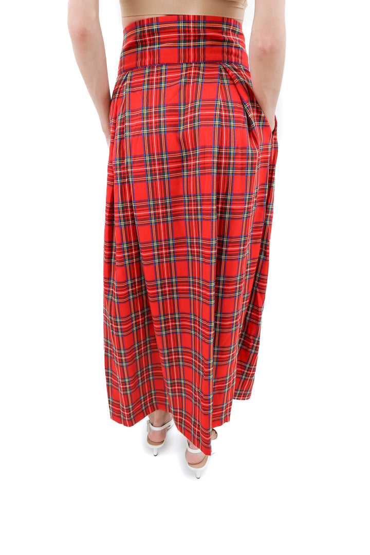 ivy city co red plaid tie skirt (s; retail $98)