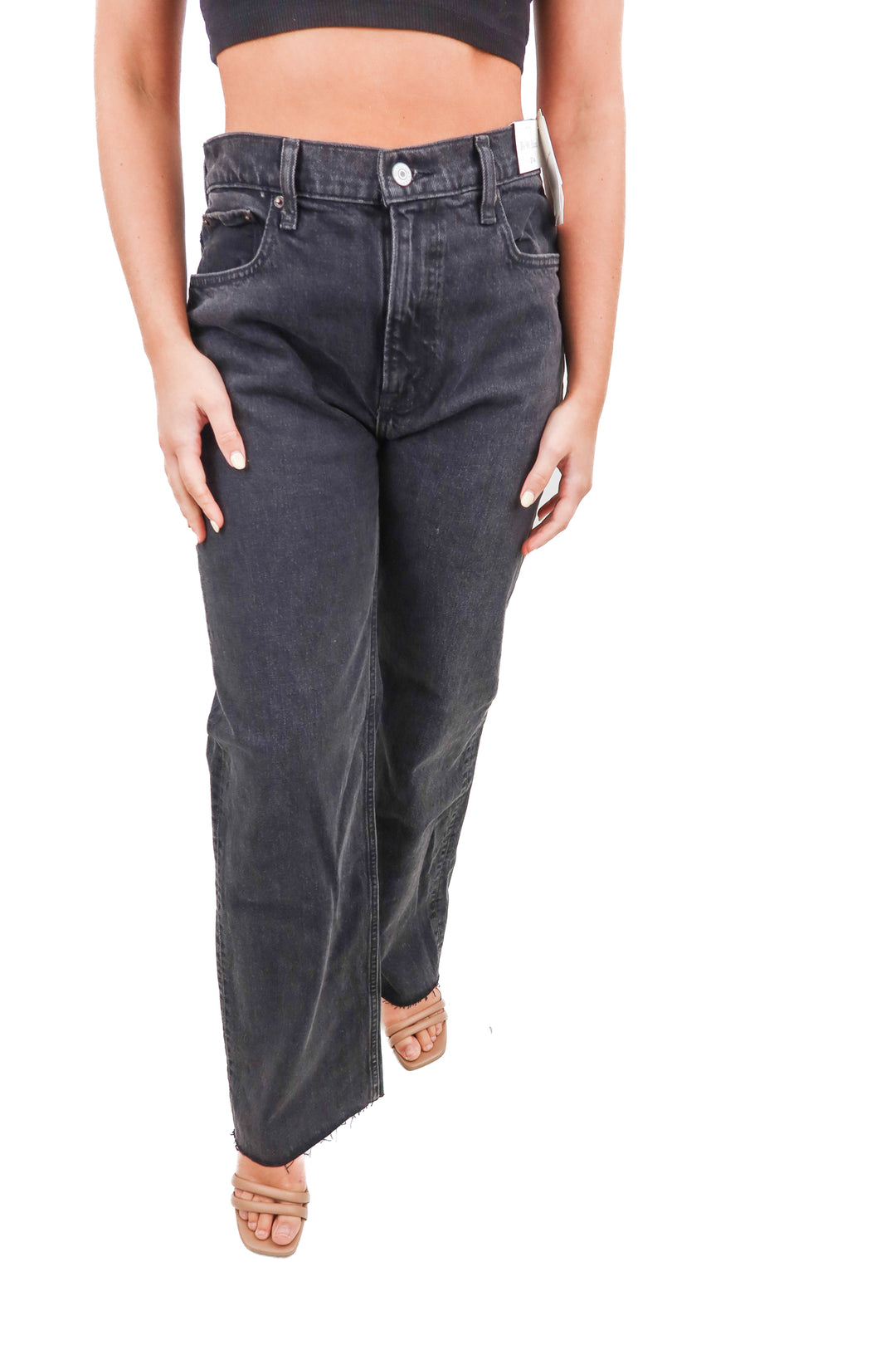Abercrombie & Fitch black the 90s relaxed straight leg denim (27; retail $90)