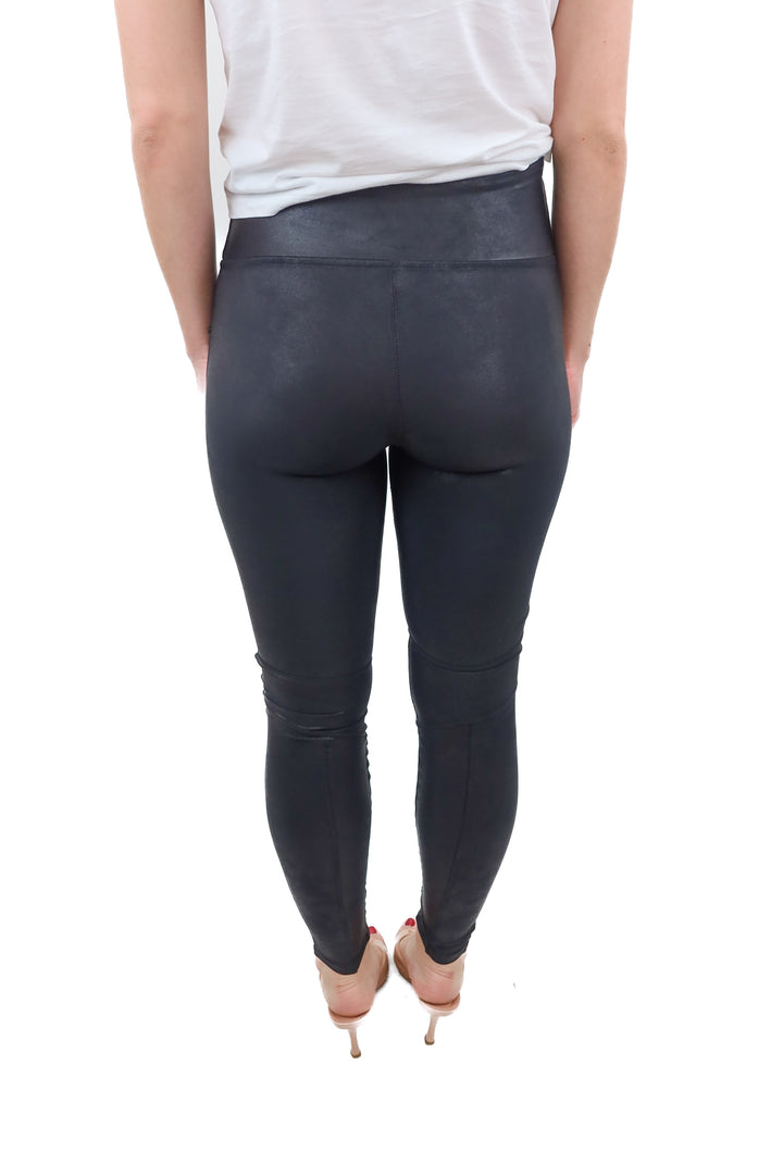 Spanx black shine moto legging (S)