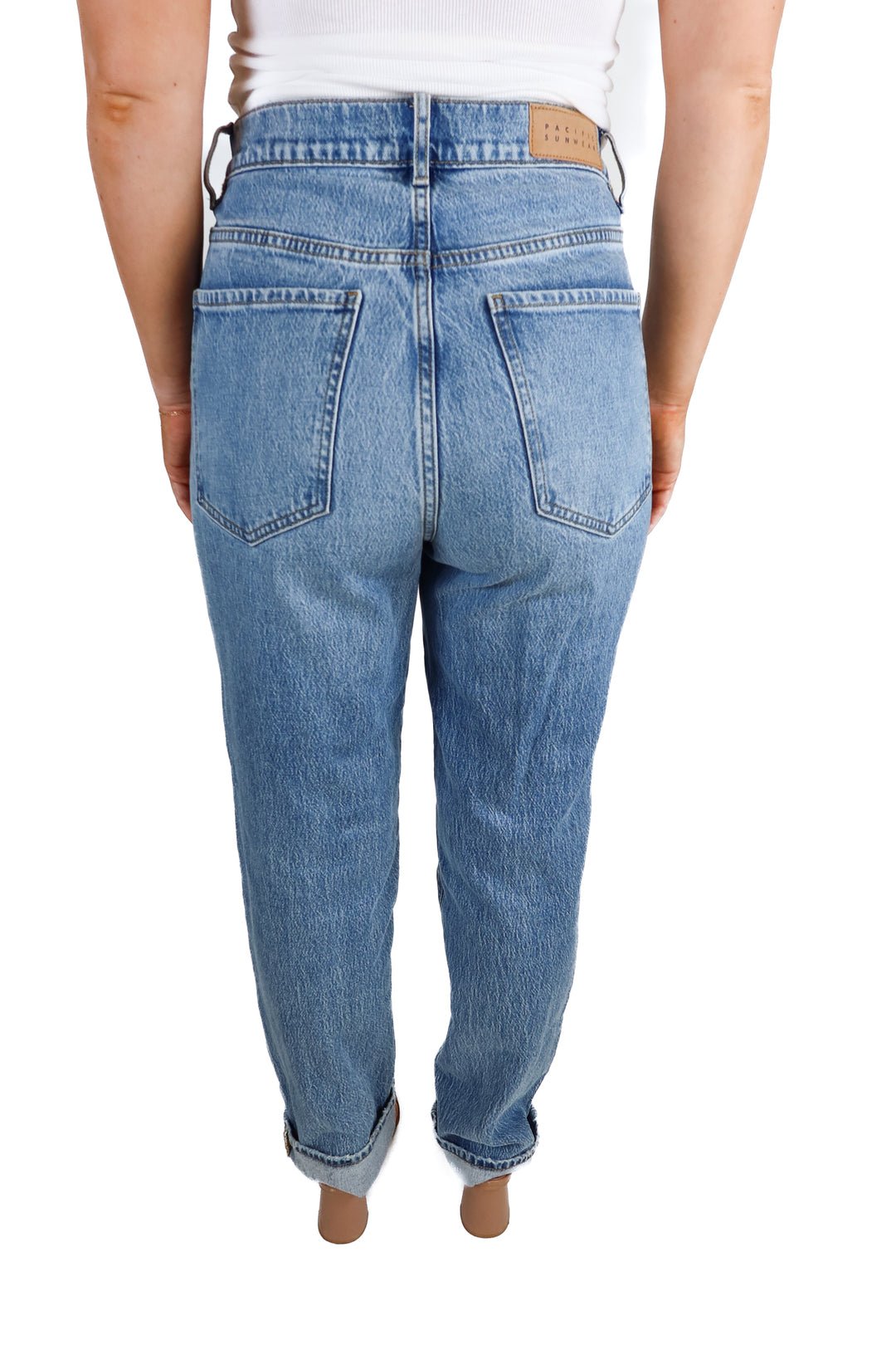 Pac Sun Medium Wash Straight Dad Jeans (27)