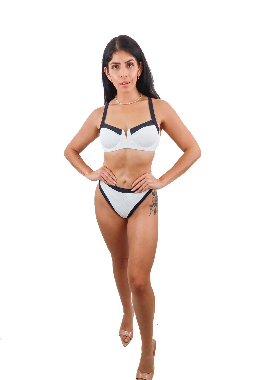 cupshe x kelsey anderson black/white bikini NWT (m; retail $39.99)