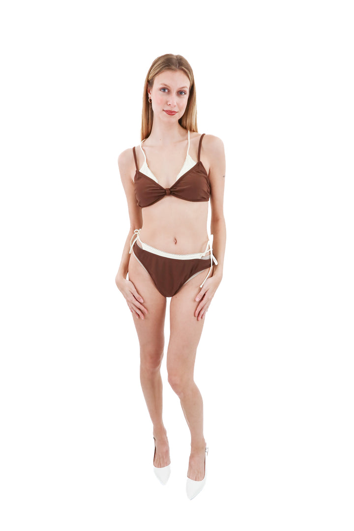 cupshe x jessie james decker brown and cream bikini NWT (l)