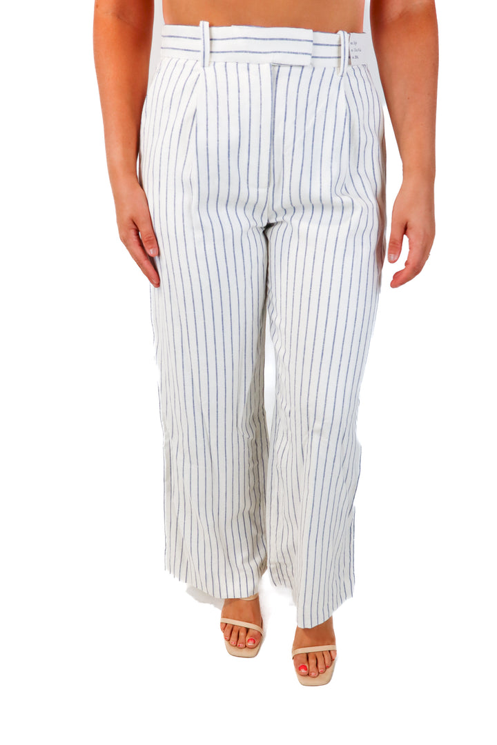 abercrombie & fitch white/blue linen pants NWT (28L; retails $90)