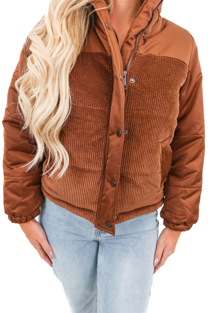 Time and Tru brown puffer jacket (XS)