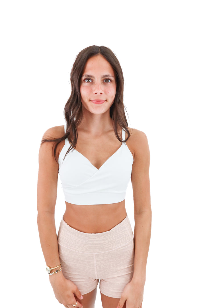 bae the label white sports bra NWT (xs; retail $69)