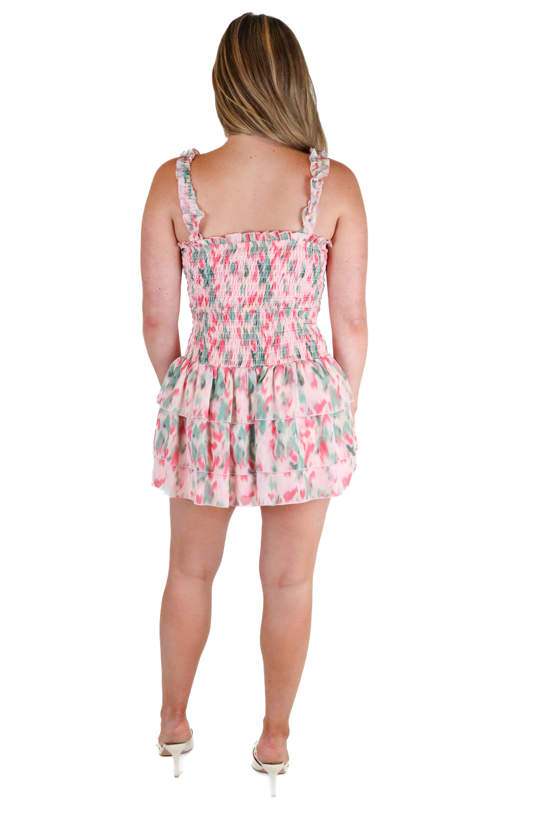 Tularosa Pink and Green Patterned Mini Dress NWT (XS; $198)