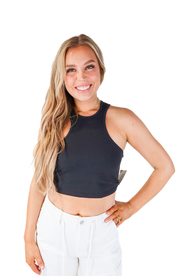 camila coelho sport black tank (L; retail $72)
