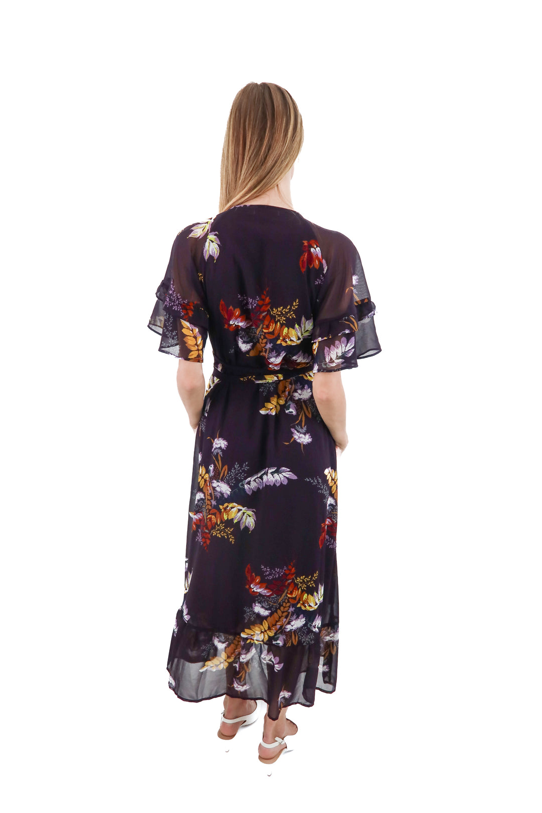 madewell dark purple floral dress (xs; retail $148)