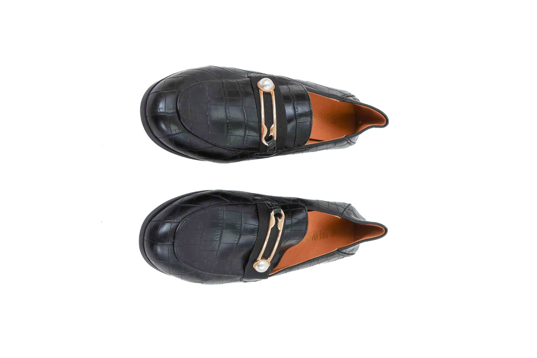 dream pairs black snakeskin loafers (8)