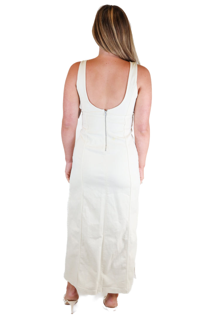 American Eagle Cream Denim Maxi Dress NWT (4; retail $70)