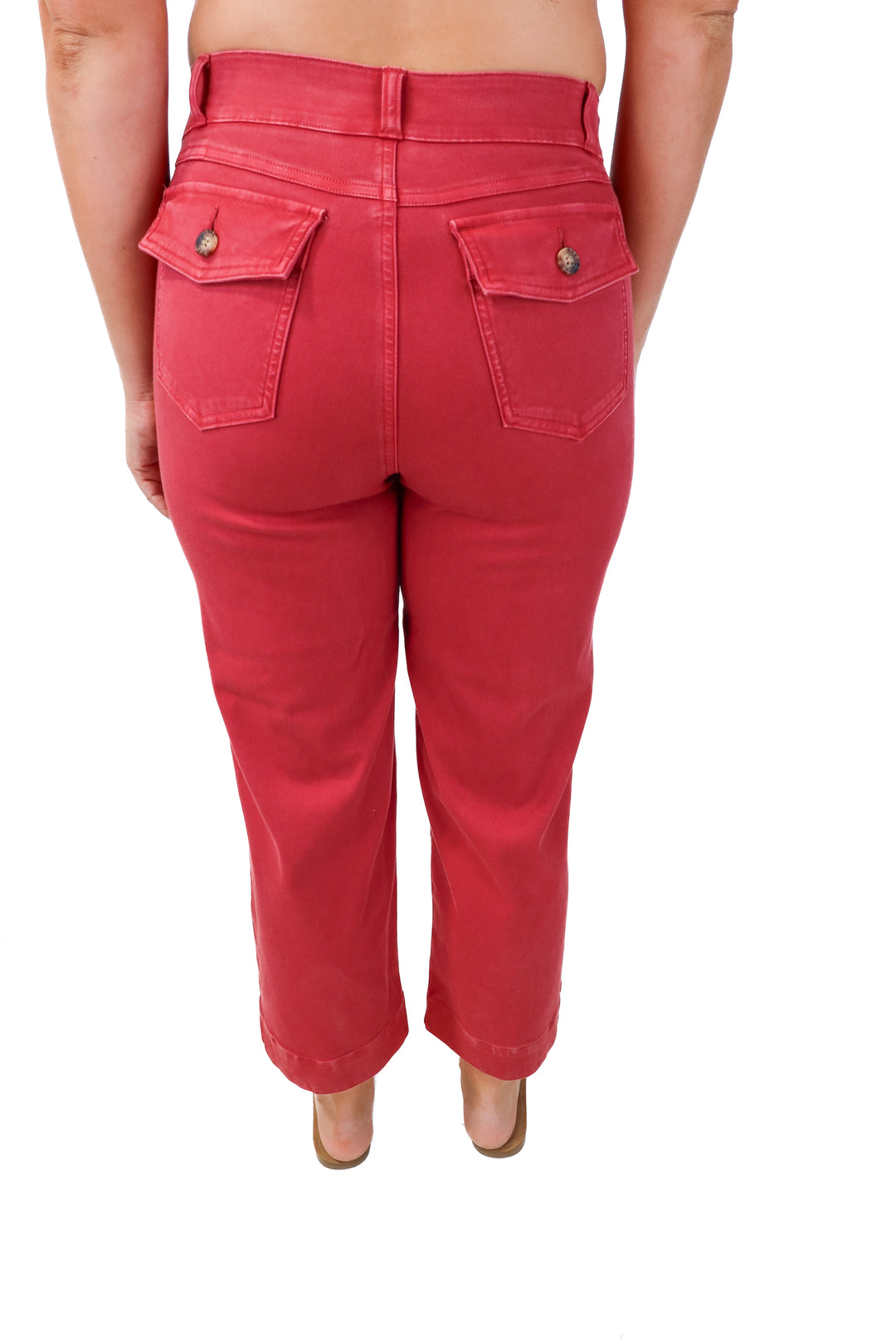spanx red pull on pants (m; retail $148)