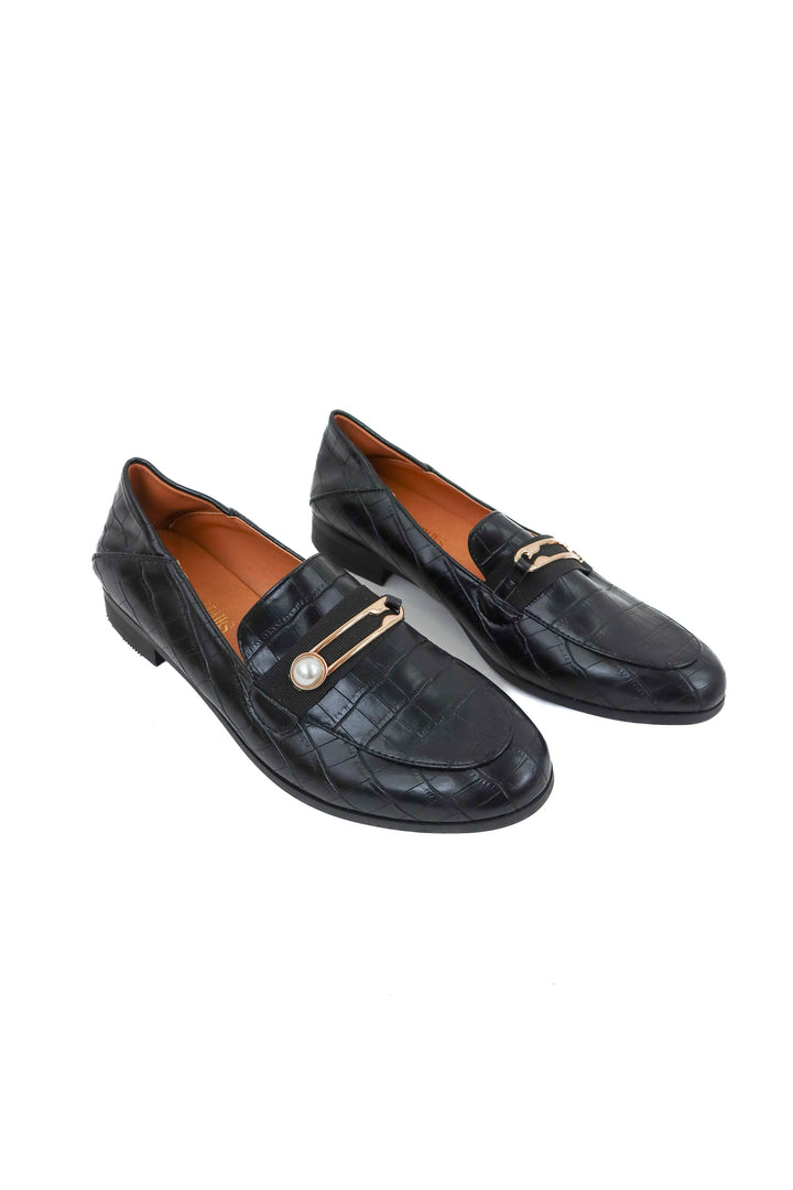 dream pairs black snakeskin loafers (8)