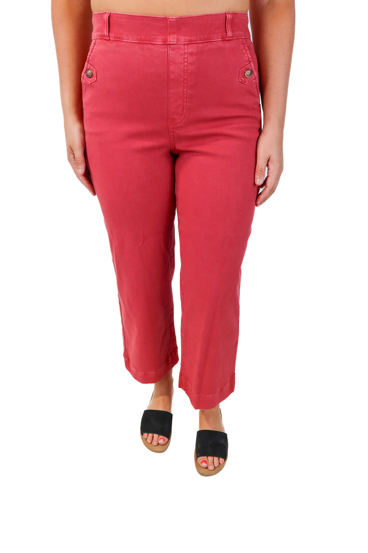 spanx red pull on pants (m; retail $148)