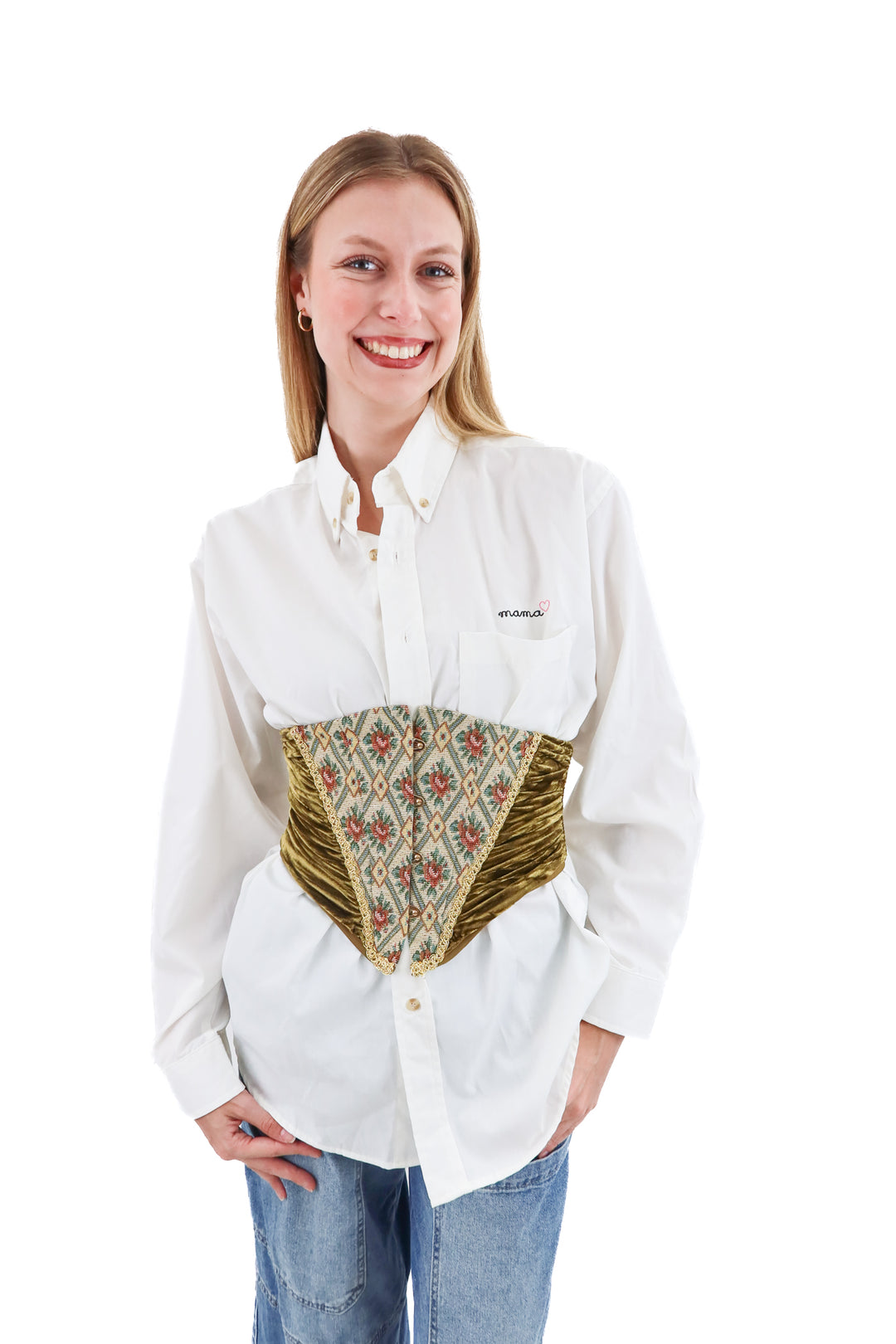lacemade green corset (m; retail $68)