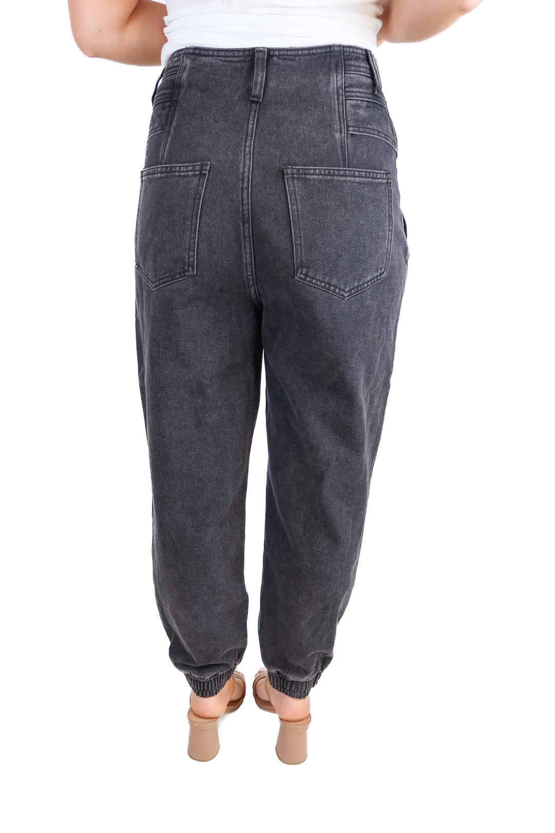 Pink Lily Black Denim Jogger Style Jeans (28)