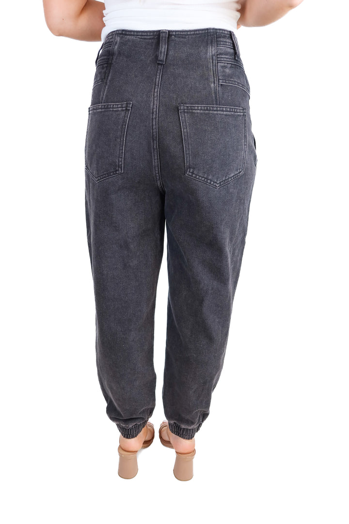 Pink Lily Black Denim Jogger Style Jeans (28)